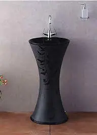 Black pedestal Wash Sink 